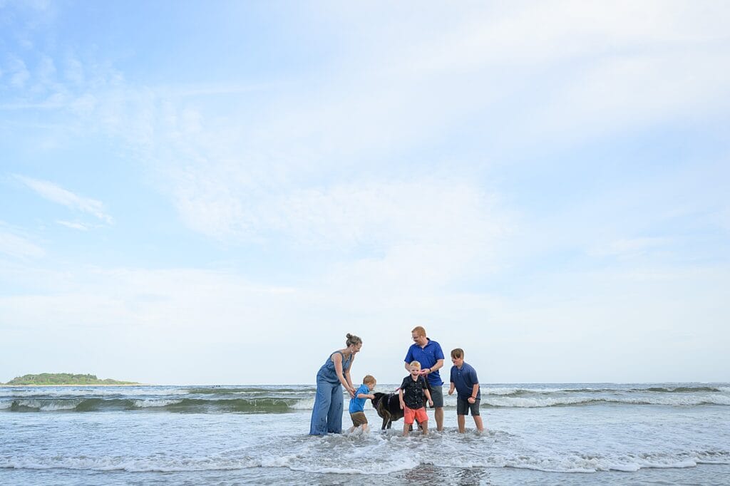 gooserocks family beach portraits, kennebunkport maine beach photographer