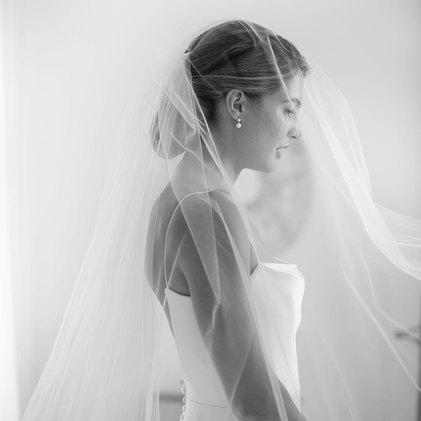 timeless bridal portrait on the coast of maine. coastal maine wedding