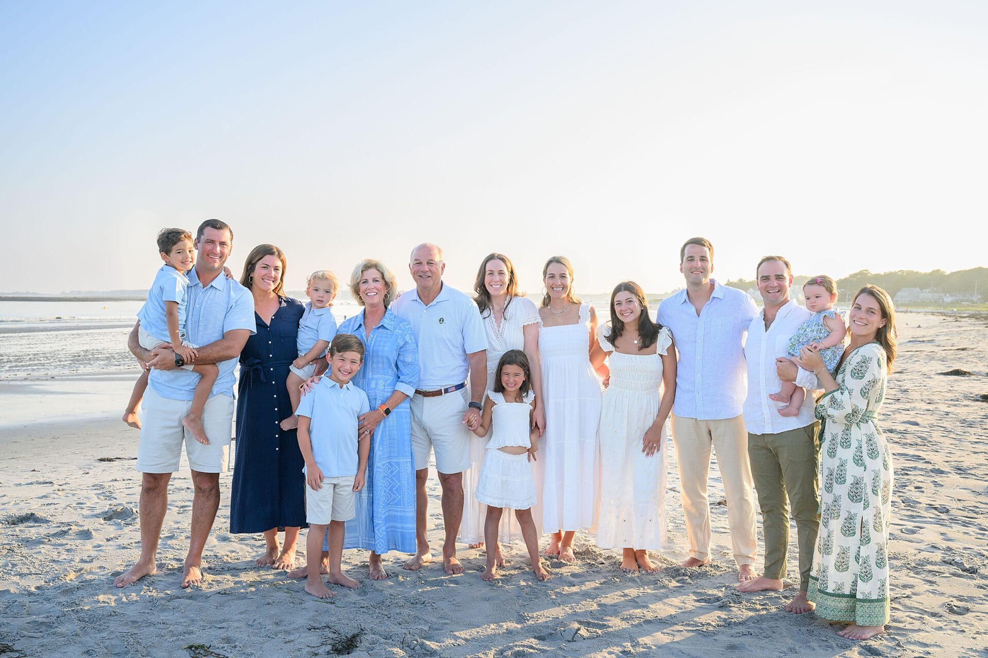 beautiful sunset family beach portrait at goose rocks beach in kennebunkport, maine 
