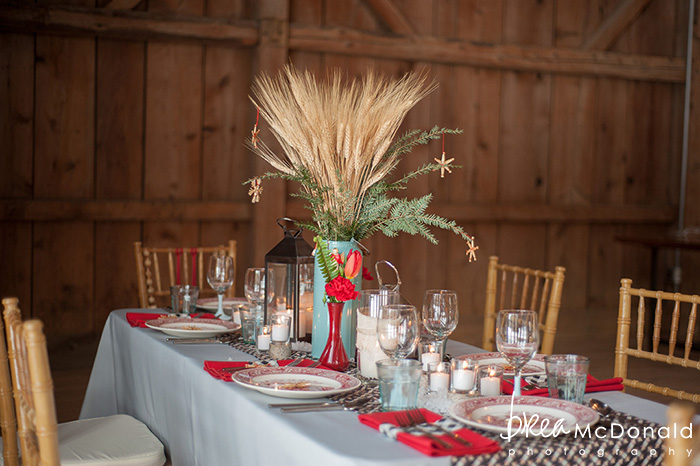 nordic winter wedding inspiration photoshoot photographed by new england wedding photographer brea mcdonald of brea mcdonald photography with design by meagan gilpatrick of maine seasons events photo shoot took place at the barn at flanagans farm in buxton maine
