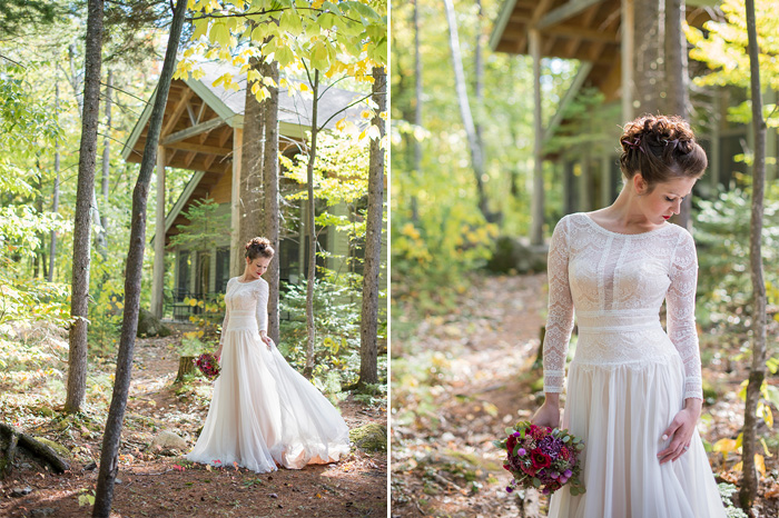 maine wedding photographer brea mcdonald photographing new england bridal inspiration shoot featured in real maine weddings magazine at the new england outdoor center in millinocket maine maine weddings maine wedding inspiration 